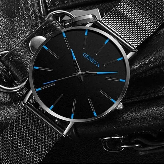 Men's Waterproof Stainless Steel Quartz Watch – Luminous Dial, Classic Business Style