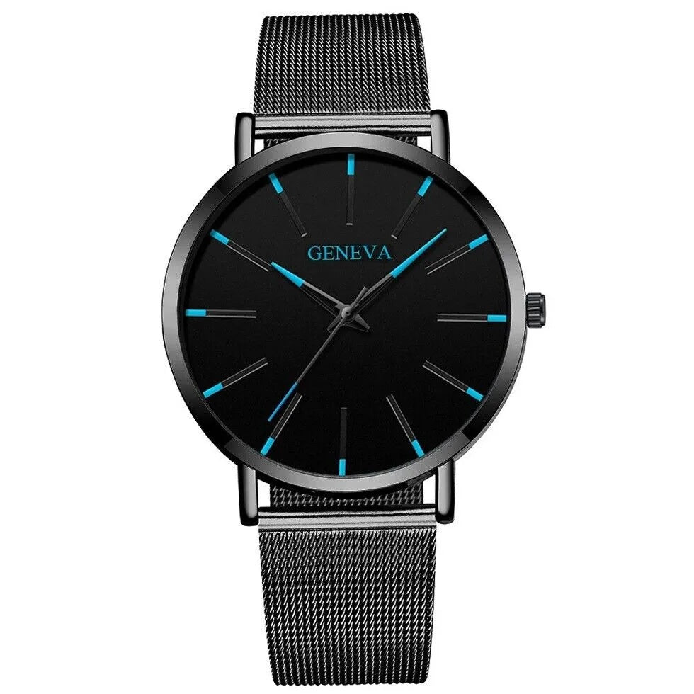 Men's Waterproof Stainless Steel Quartz Watch – Luminous Dial, Classic Business Style