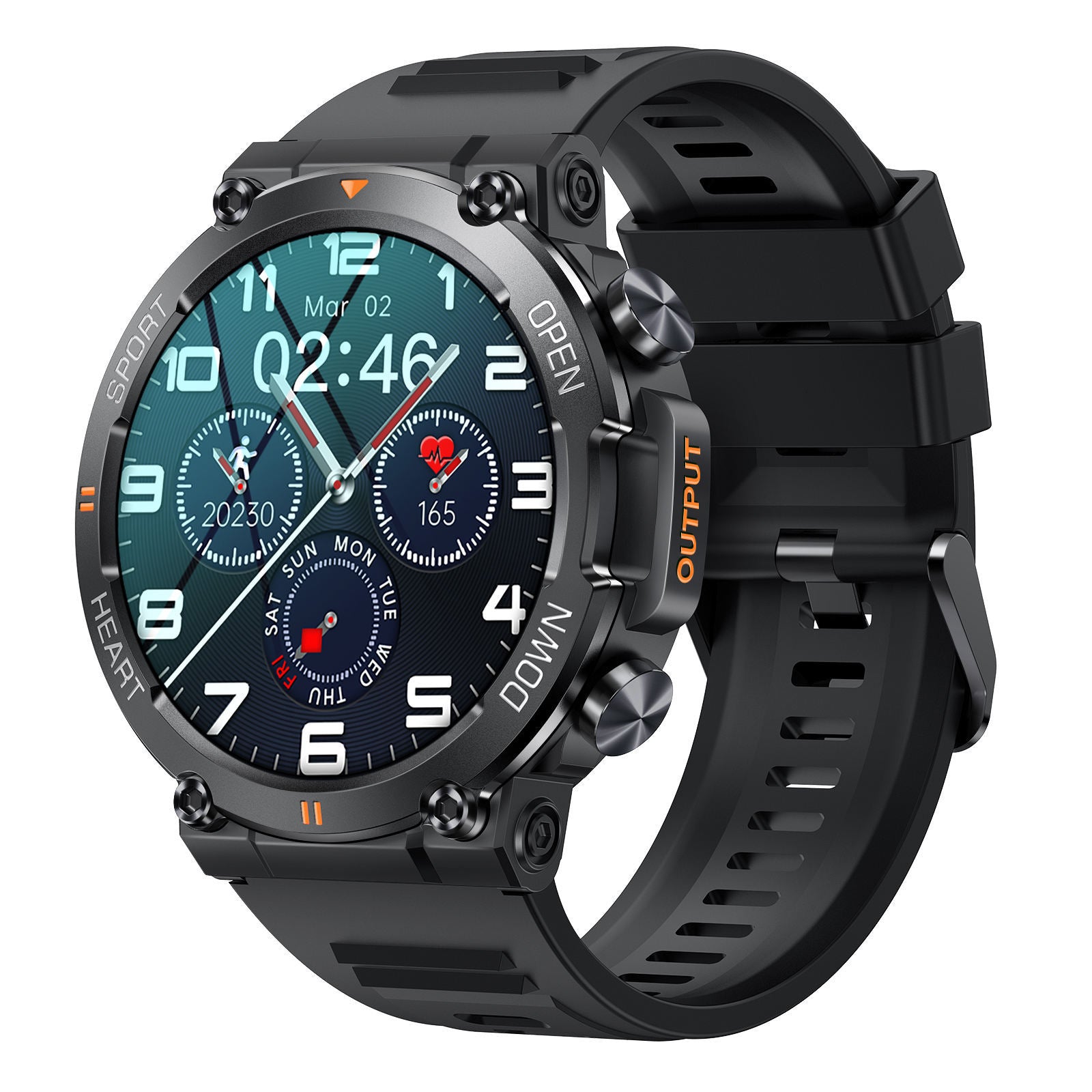 SENBONO Men's Smartwatch – Round Big Screen, Bluetooth Calling, Fitness Tracker for Outdoor Sports